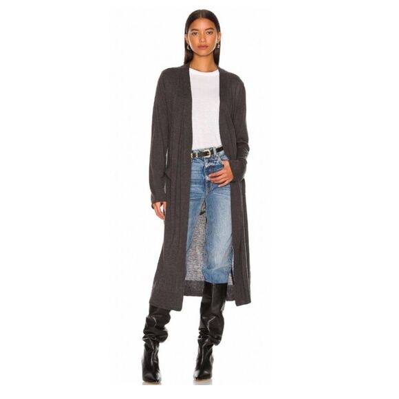 ATM Belted Cardigan in Charcoal.